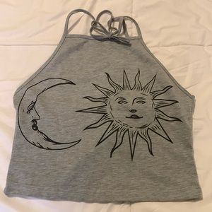 Grey halter crop top